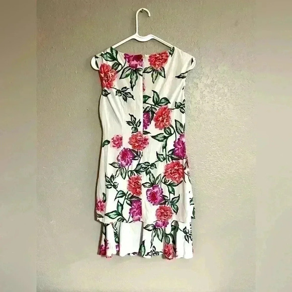 Eliza J White Floral Sleeveless Midi Dress Size 2P whimsical glam feminine glam - Picture 5 of 9